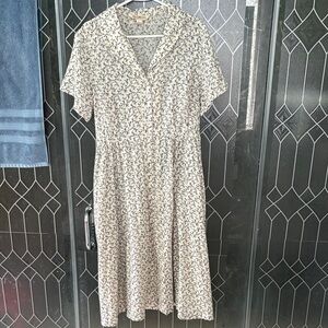 April Cornell Cream Floral Midi Dress